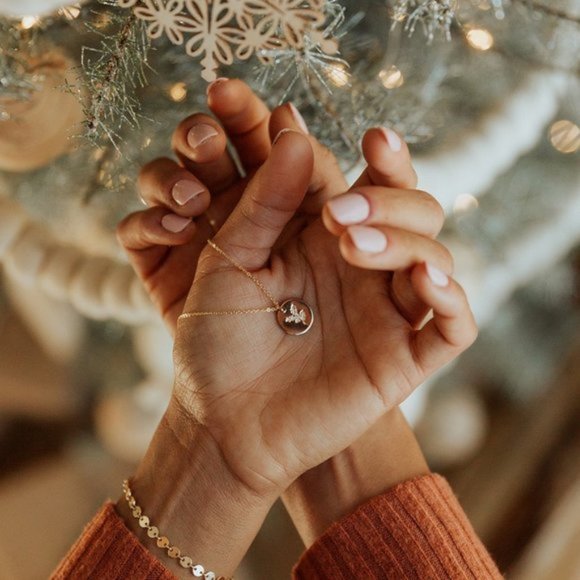 December Holly Birth Flower Minimal Charm Necklace - Picture 1 of 14